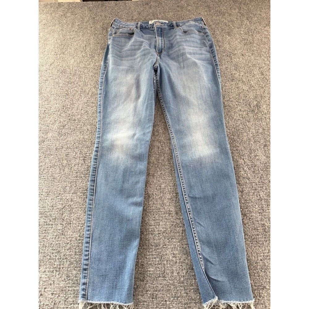 Hollister Curvy Ultra High Rise Super Skinny Jeans Womens 13R W31 L28 Raw Hem